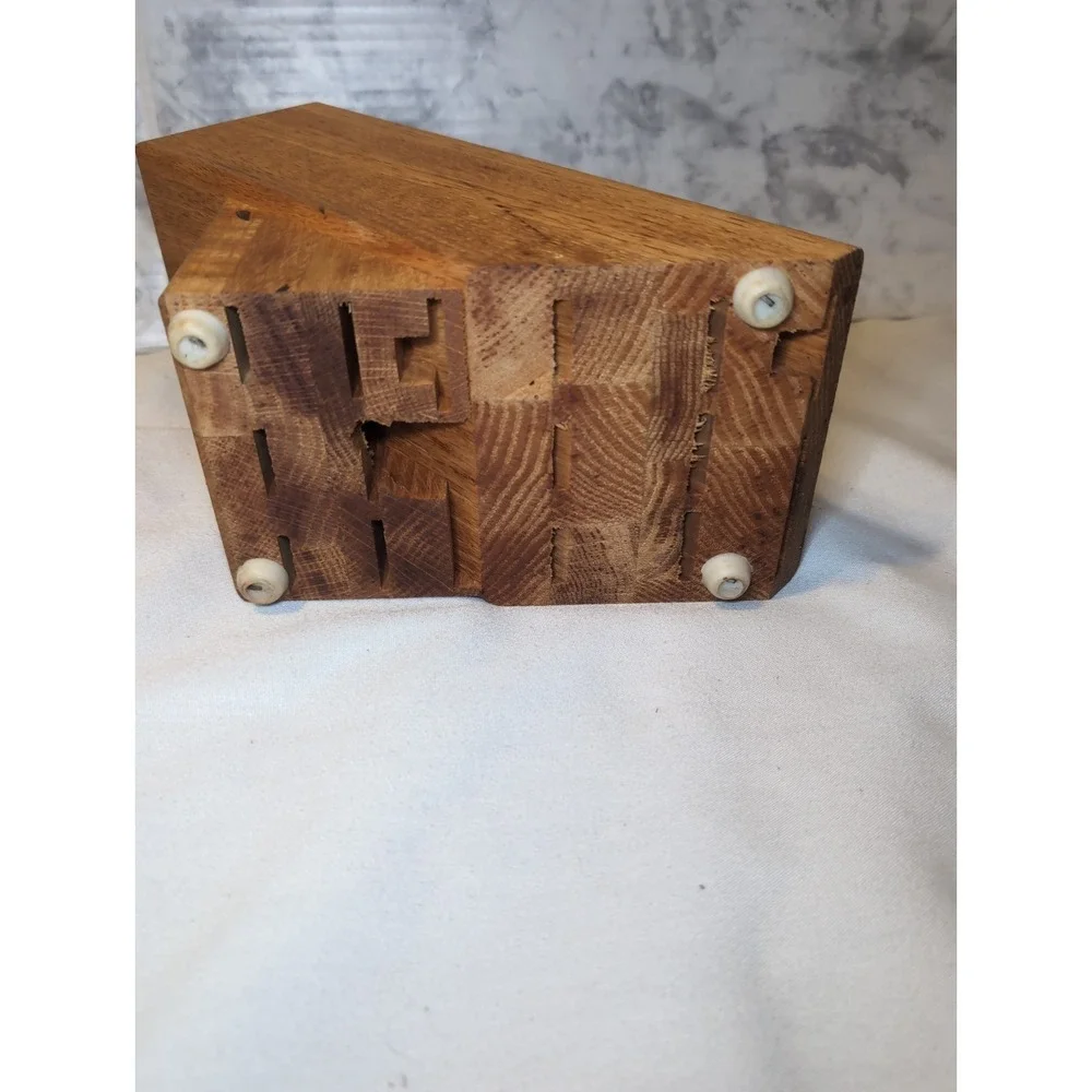 Vintage Oneida 9 Slot Knife Block Wood